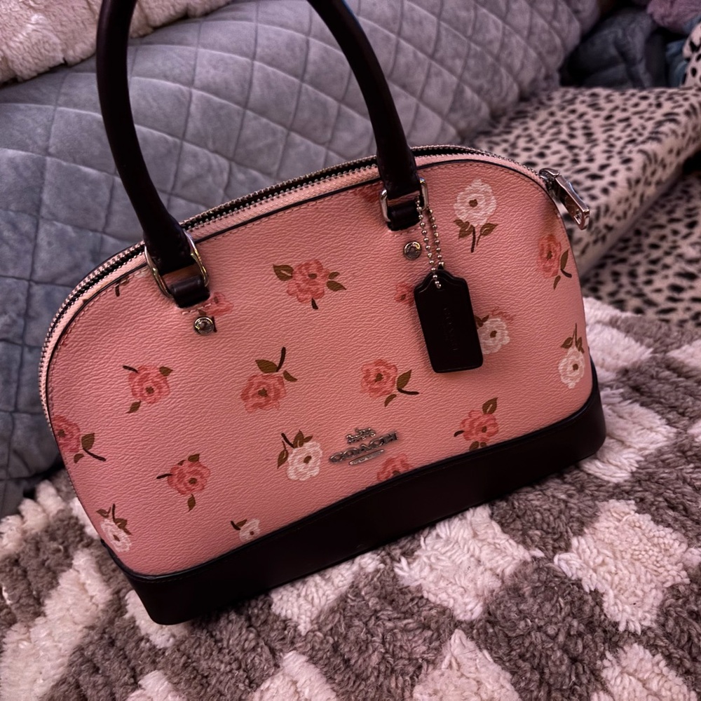 Coach Pink Floral Satchel Bag